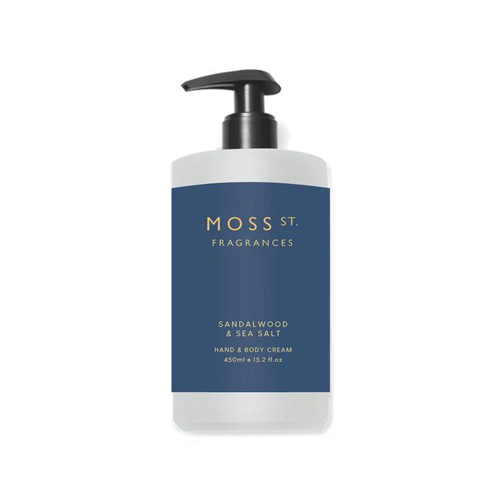 Moss St Hand and Body Cream 450ml Sandalwood and Sea Salt-Candles2go
