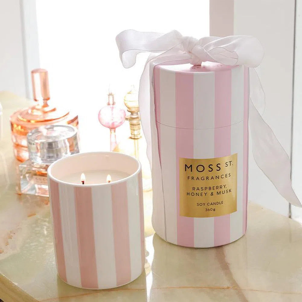 Mother's Day Raspberry, Honey & Musk Limited Edition 360g Candle by Moss St Ceramic-Candles2go