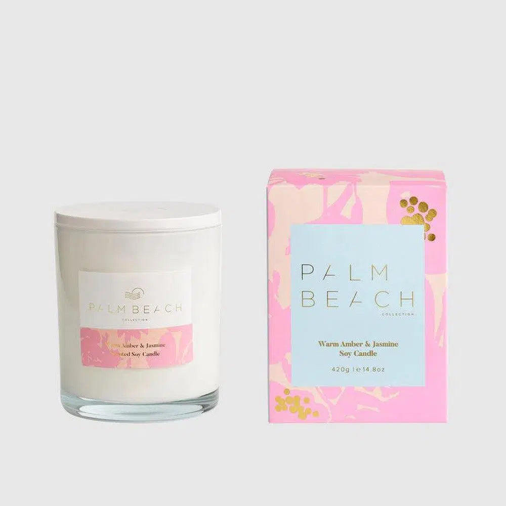 Mother's Day Warm Amber & Jasmine Limited Edition 420g Candle by Palm Beach-Candles2go