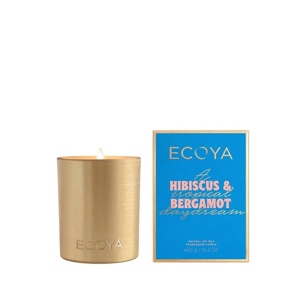 PRE-ORDER Christmas Limited Edition Ecoya Hibiscus & Bergamot Goldie 460g Candle 2025-Candles2go