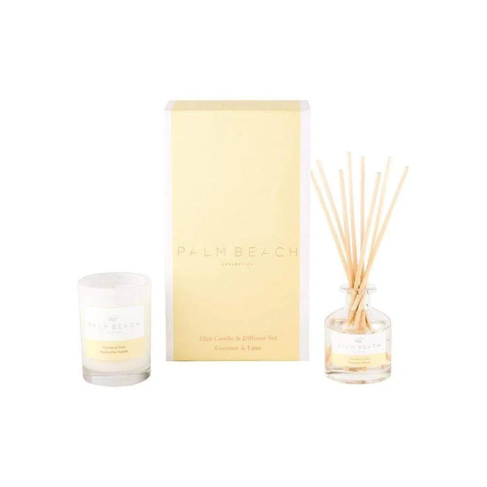 Palm Beach Coconut and Lime Set 90g Candle 50ml Reed Diffuser-Candles2go