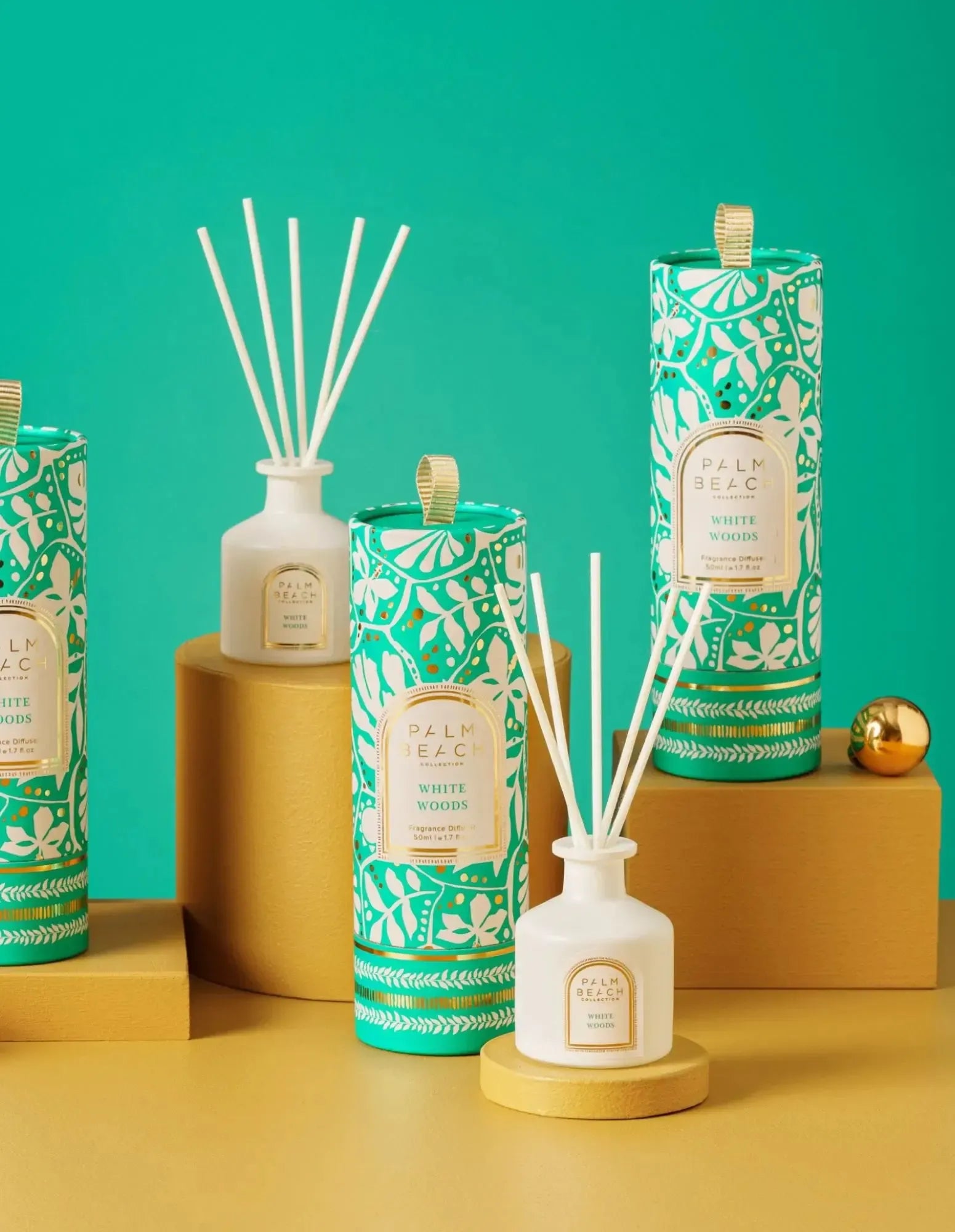 Palm Beach Limited Edition Christmas Mini Diffuser White Woods 50ml-Candles2go