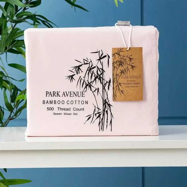 Park Avenue 500tc Long Single Bamboo Cotton Sheet Set in Peach-Candles2go