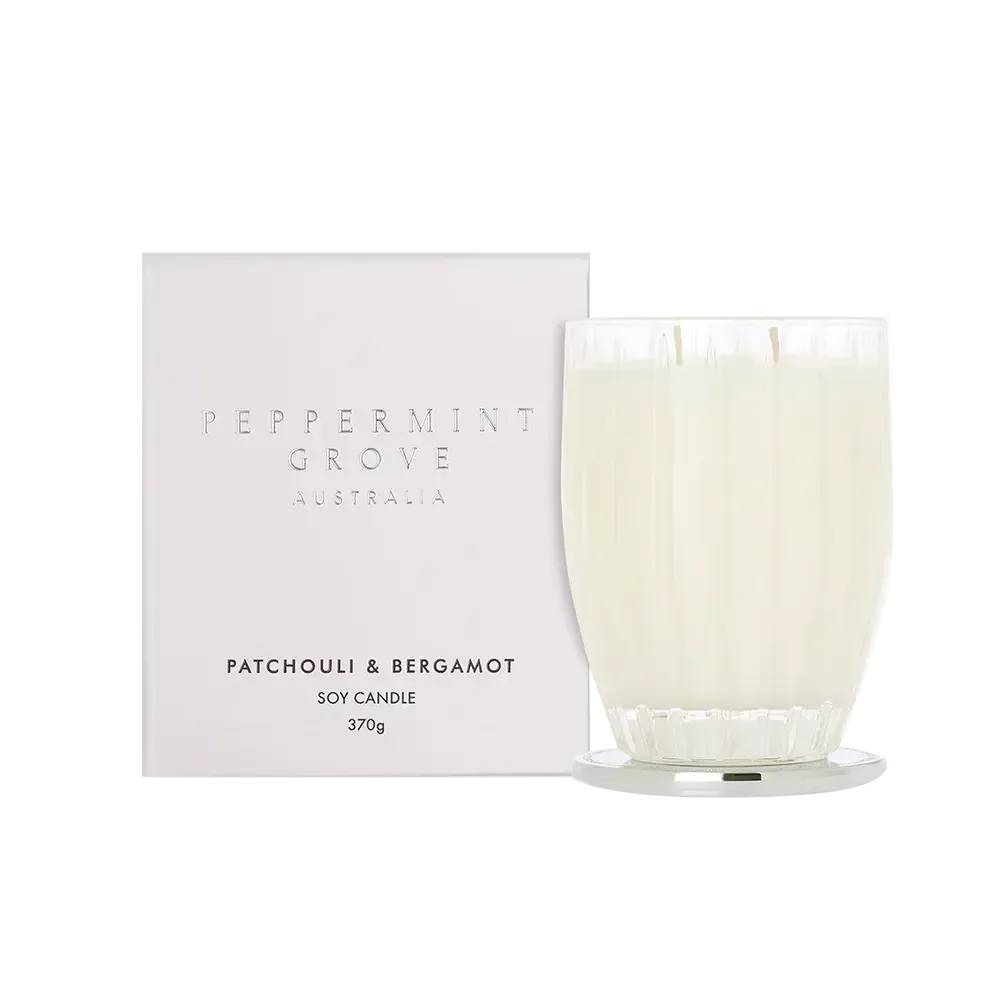 Patchouli and Bergamot Candle 370g by Peppermint Grove-Candles2go