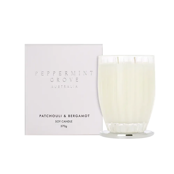 Patchouli and Bergamot Candle 370g by Peppermint Grove-Candles2go