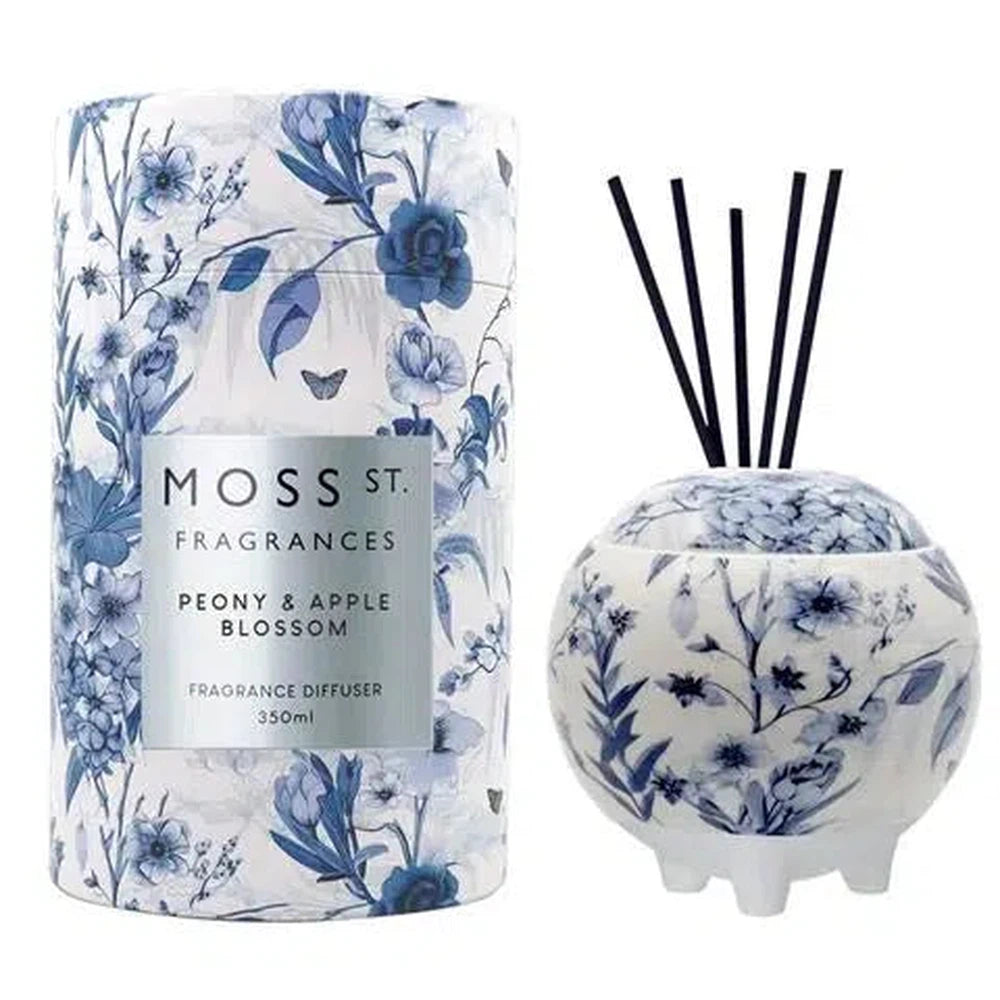 Peony & Apple Blossom 350ml Ceramic Diffuser by Moss St Ceramics-Candles2go