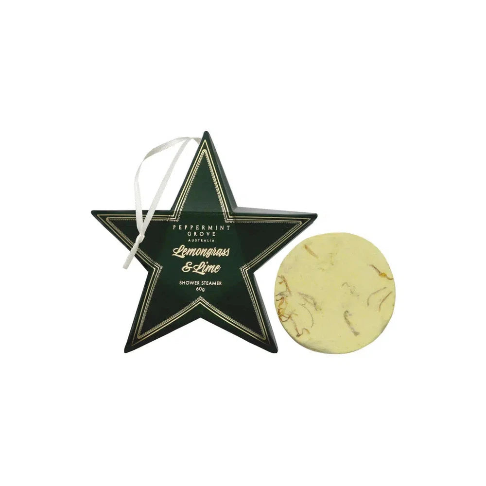 Peppermint Grove Lemongrass & Lime Shower Steamer Bauble 60g Limited Edition Christmas-Candles2go