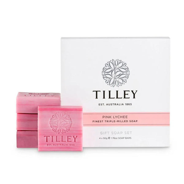 Pink Lychee Gift Soap Set 4 X 50g By Tilley Australia-Candles2go