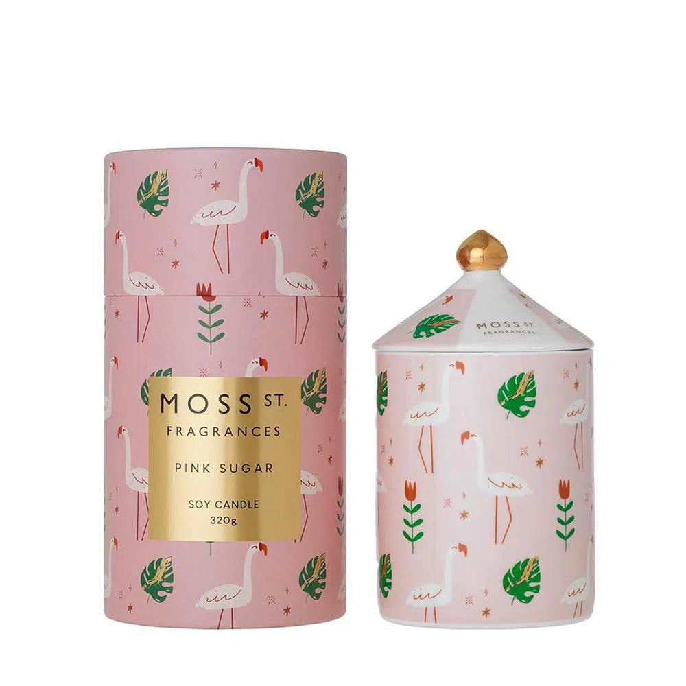 Pink Sugar by Moss St Ceramic 320g Candle-Candles2go