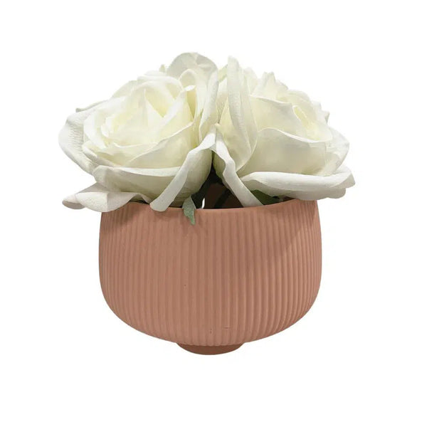 Planter Pot Ceramic in Apricot Australian Native Collection Clearance-Candles2go