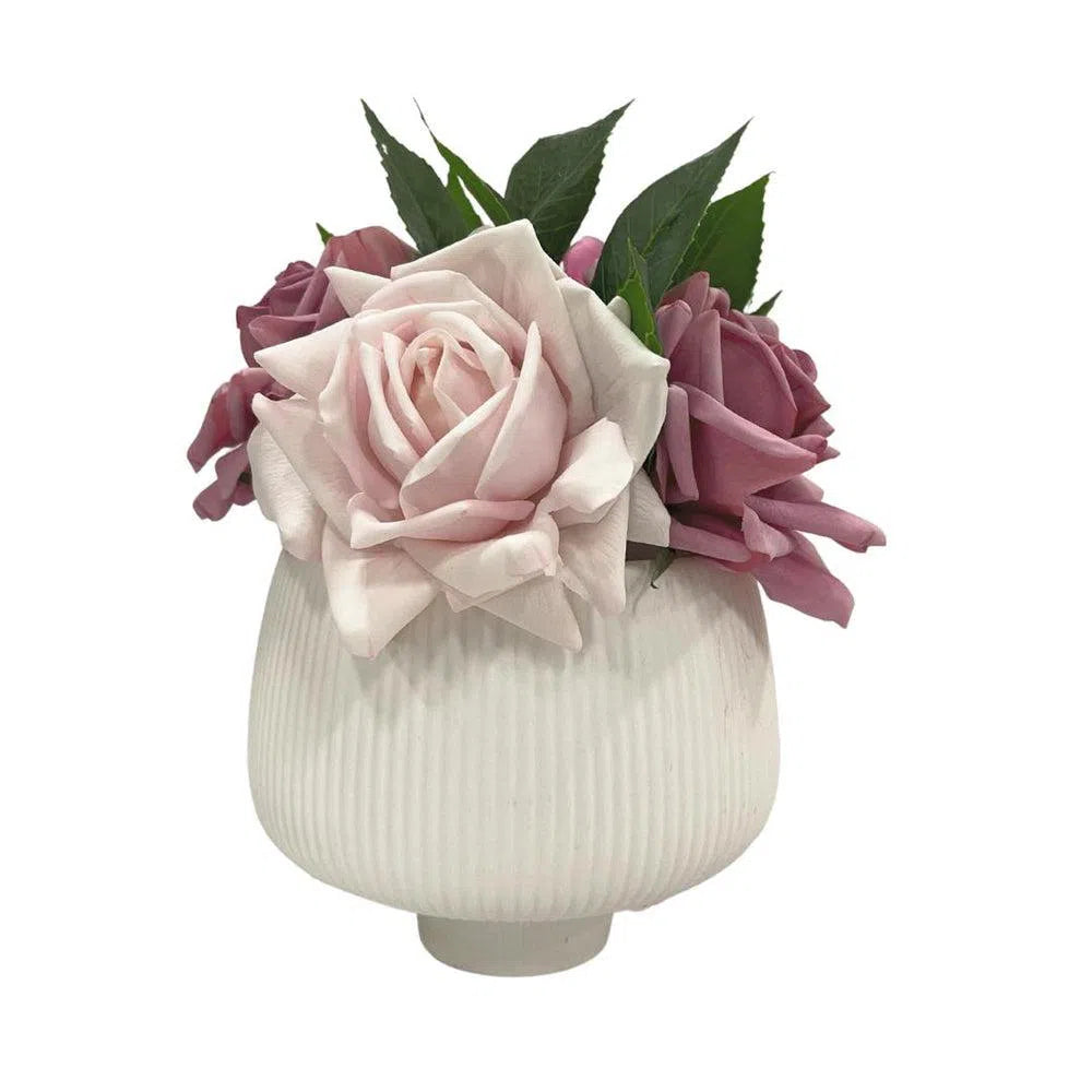 Planter Pot Ceramic in White Australian Native Collection By Bramble Bay Co-Candles2go