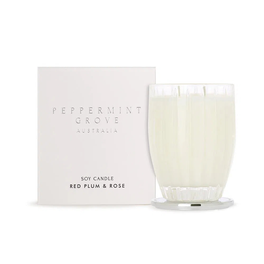 Red Plum and Rose Candle 370g by Peppermint Grove-Candles2go