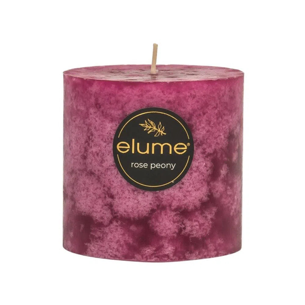 Rose Peony Round 7.5 x 7.5cm Pillar Candle by Elume-Candles2go