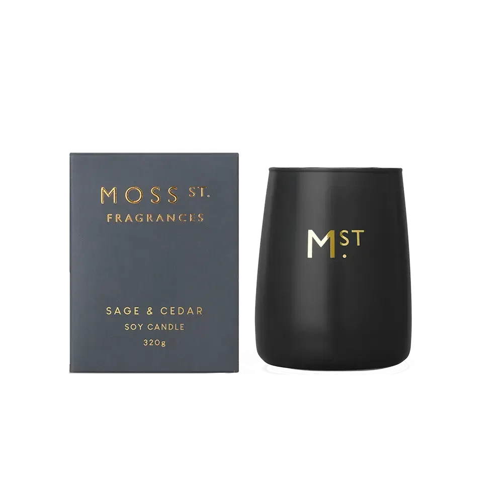 Sage and Cedar 320g Candle by Moss St Fragrances-Candles2go