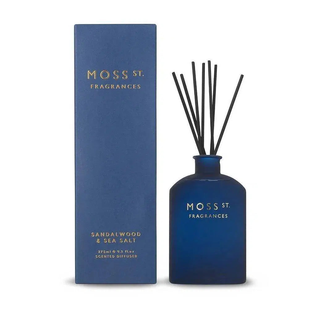 Sandalwood and Sea Salt 275ml Reed Diffuser by Moss St Fragrances-Candles2go