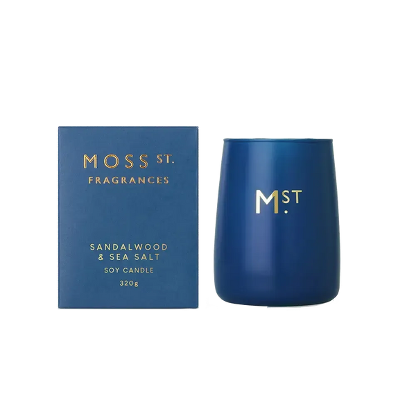 Sandalwood and Sea Salt 320g Candle by Moss St Fragrances-Candles2go