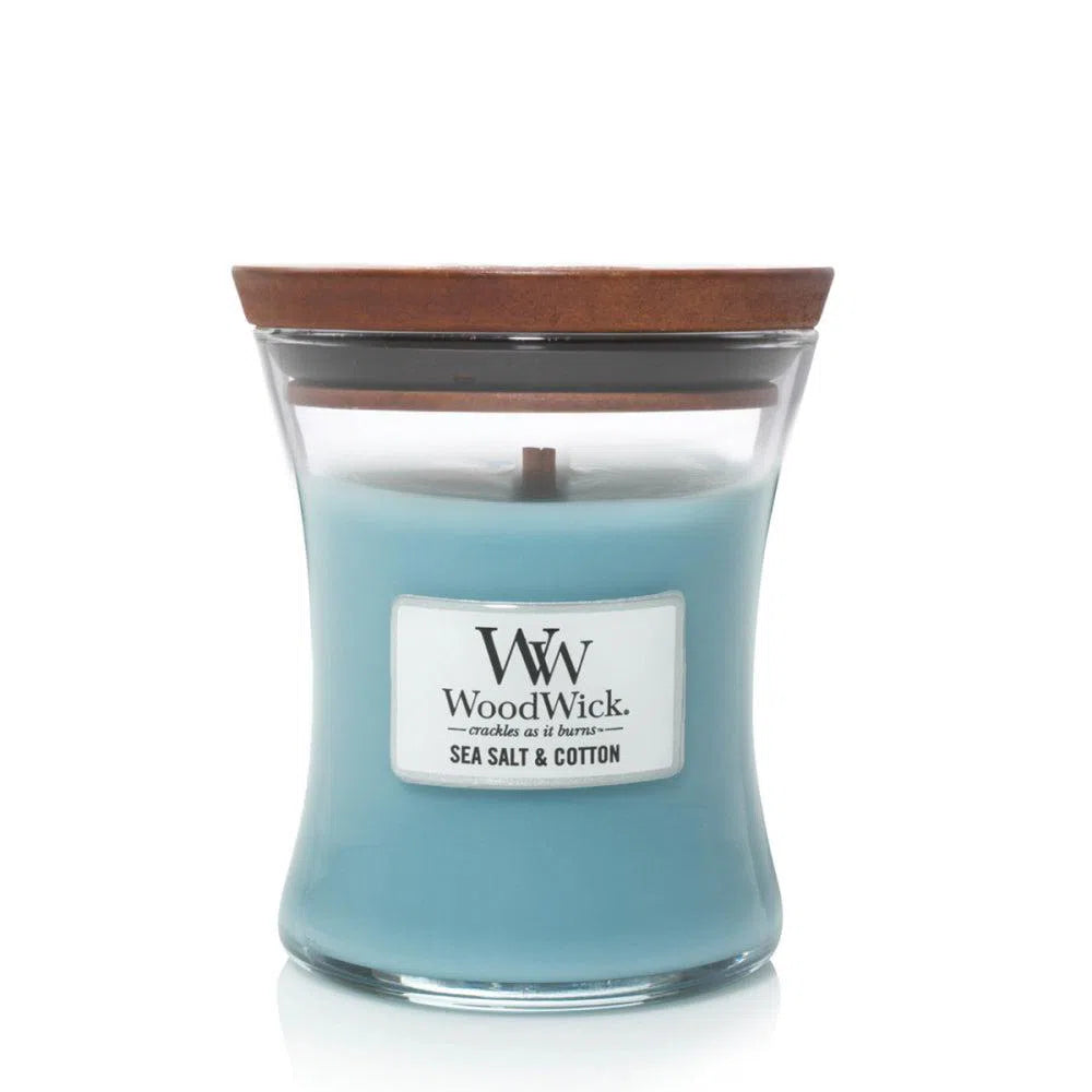 Sea Salt and Cotton 275g Jar by Woodwick Candle-Candles2go