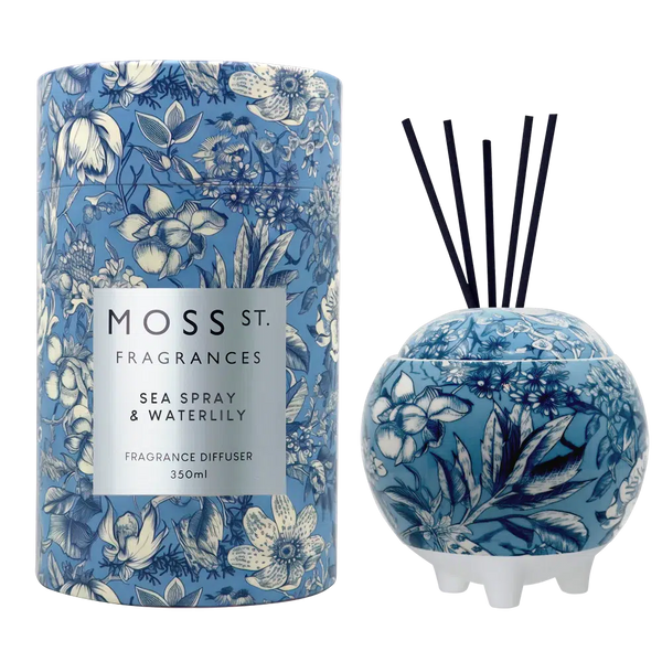 Sea Spray & Waterlily 350ml Ceramic Diffuser by Moss St Ceramics-Candles2go