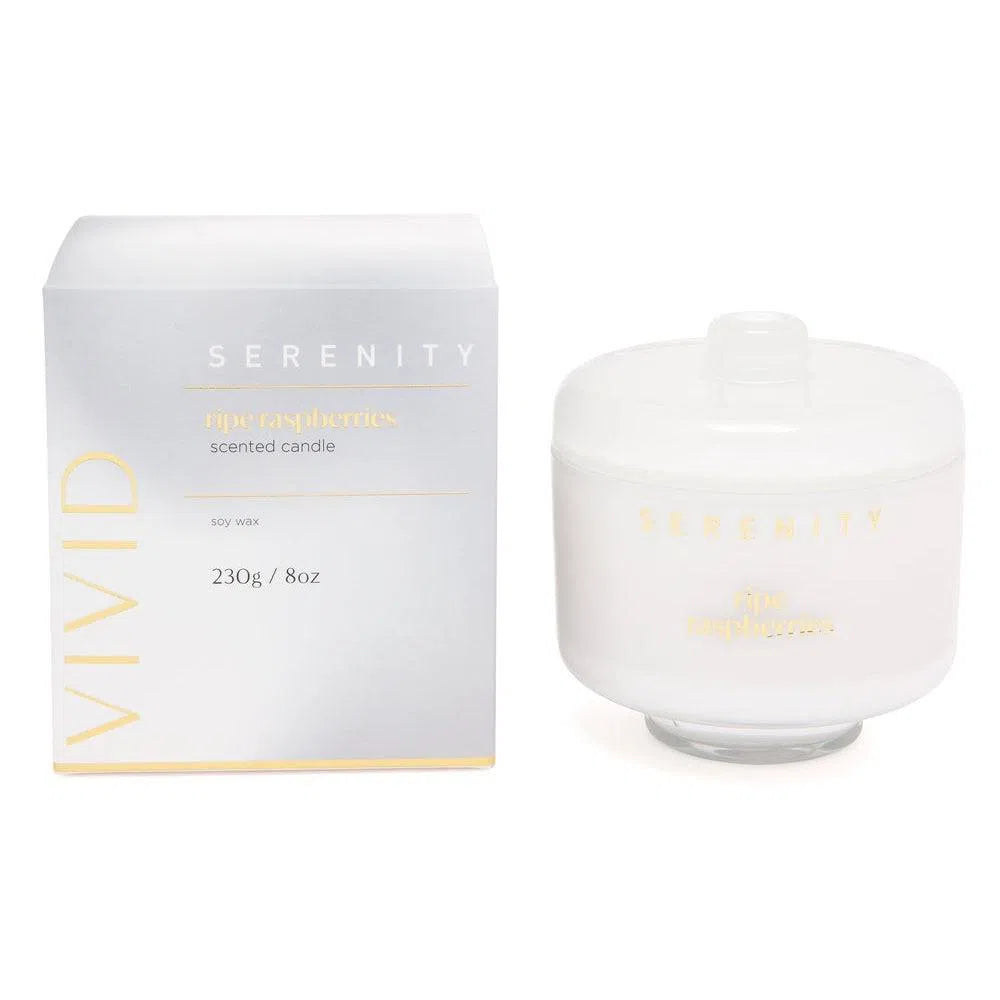 Serenity Vivid 230g Candle in Ripe Raspberry-Candles2go