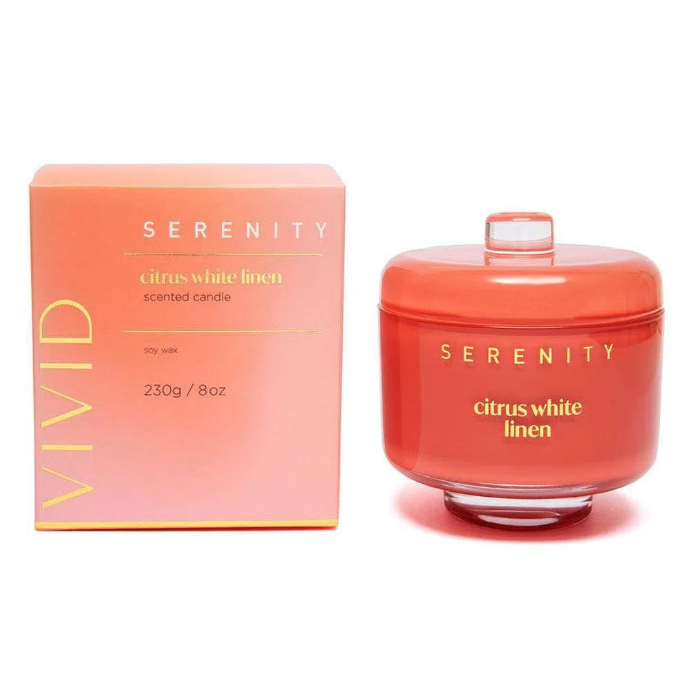 Serenity Vivid Candle in Citrus White Linen-Candles2go