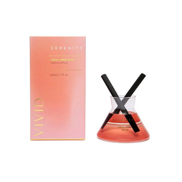 Serenity Vivid Reed Diffuser in Citrus White Linen 200ml-Candles2go