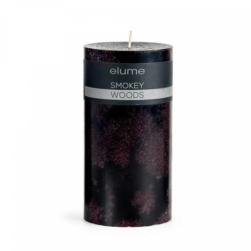 Smokey Woods Round 10 x 10cm Pillar Candle by Elume-Candles2go