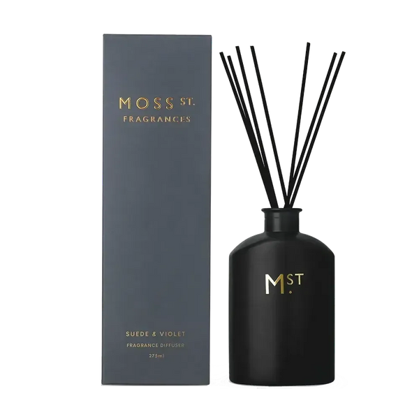 Suede and Violet 275ml Reed Diffuser by Moss St Fragrances-Candles2go