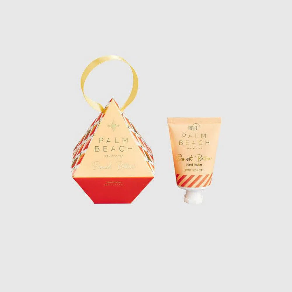 Sunset Bellini Christmas Hanging Bauble 50ml Hand Lotion by Palm Beach-Candles2go
