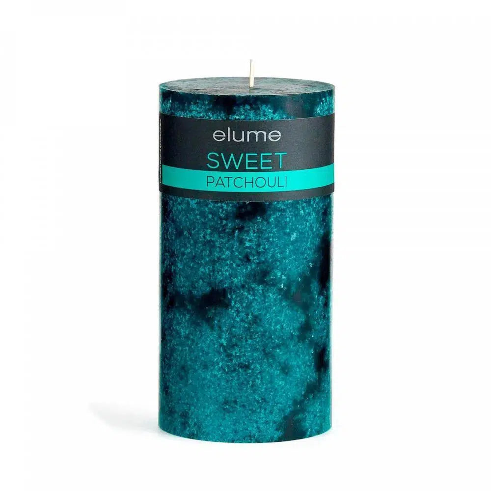 Sweet Patchouli Round 10 x 20cm Pillar Candle by Elume-Candles2go