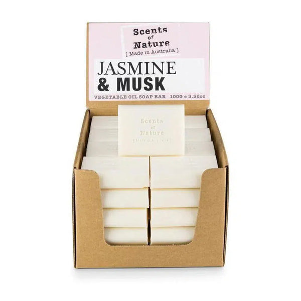 Tilley Soaps Australia Jasminie and Musk Pure Vegetable Soap 100g SoN Bar-Candles2go