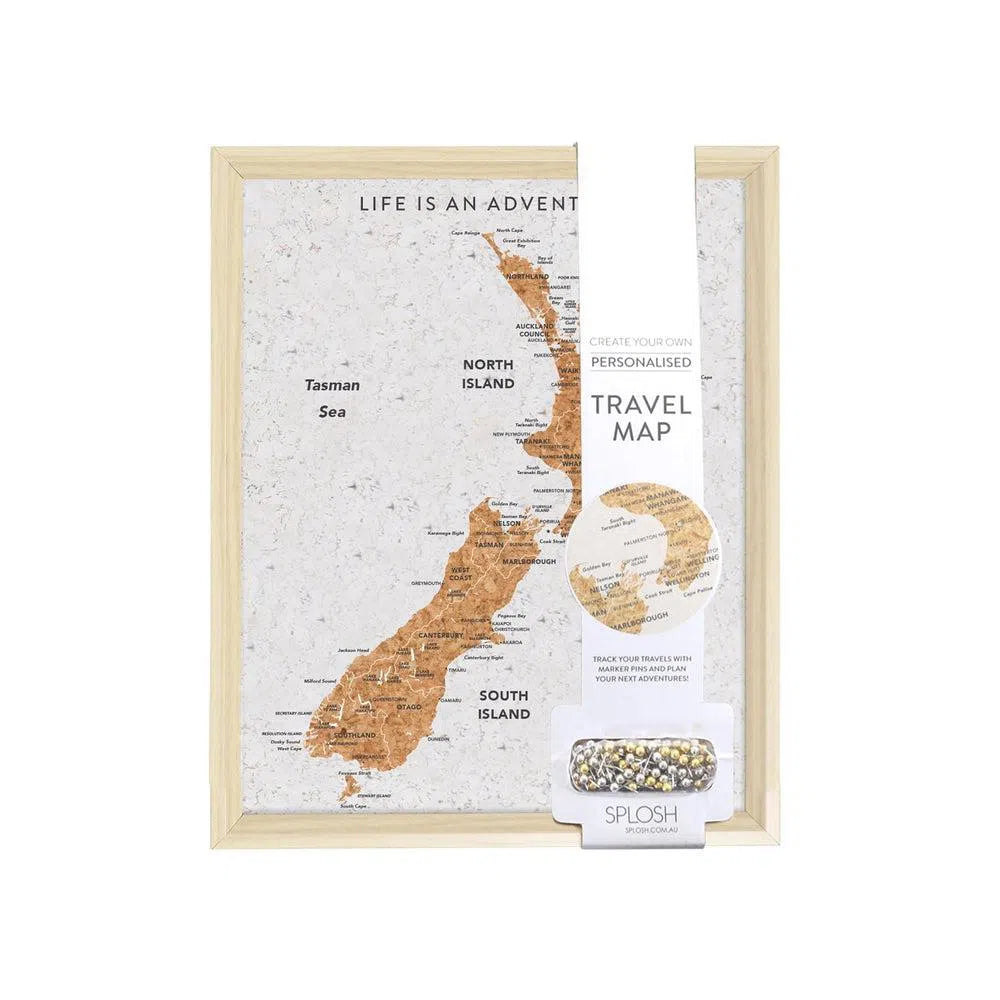 Travel Board New Zealand Desk Map-Candles2go