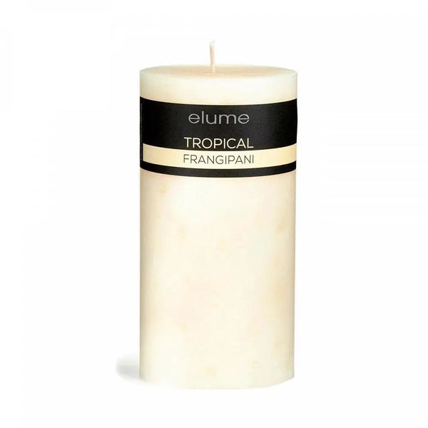 Tropical Frangipani Round 7.5 x 22.5cm Pillar Candle by Elume-Candles2go