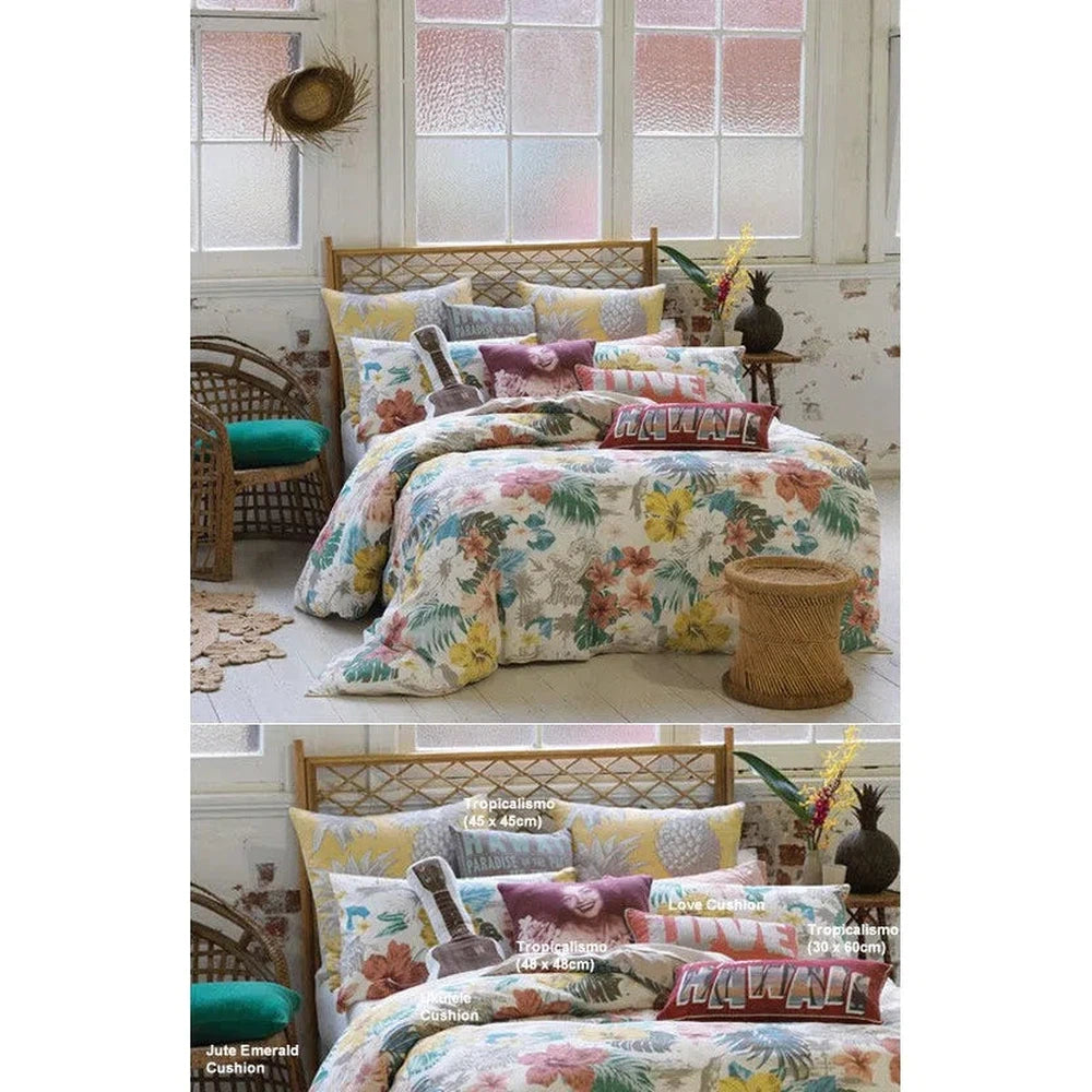 Tropicalismo Spiced Coral Quilt Cover Single Linen House-Candles2go