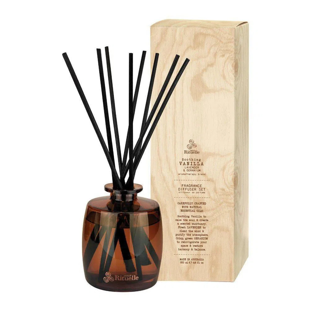 Vanilla Fragrance Diffuser Set Flourish Organics by Urban Rituelle-Candles2go