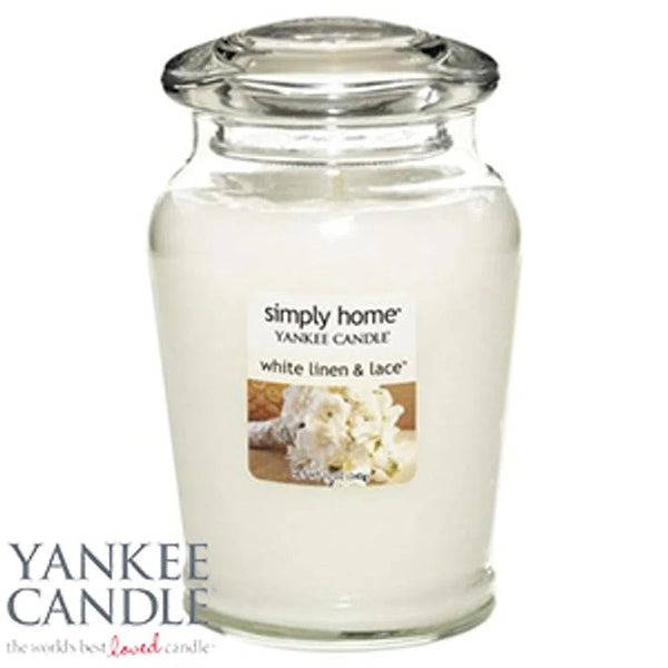 White Linen and Lace 340g Jar Medium Yankee Candle-Candles2go