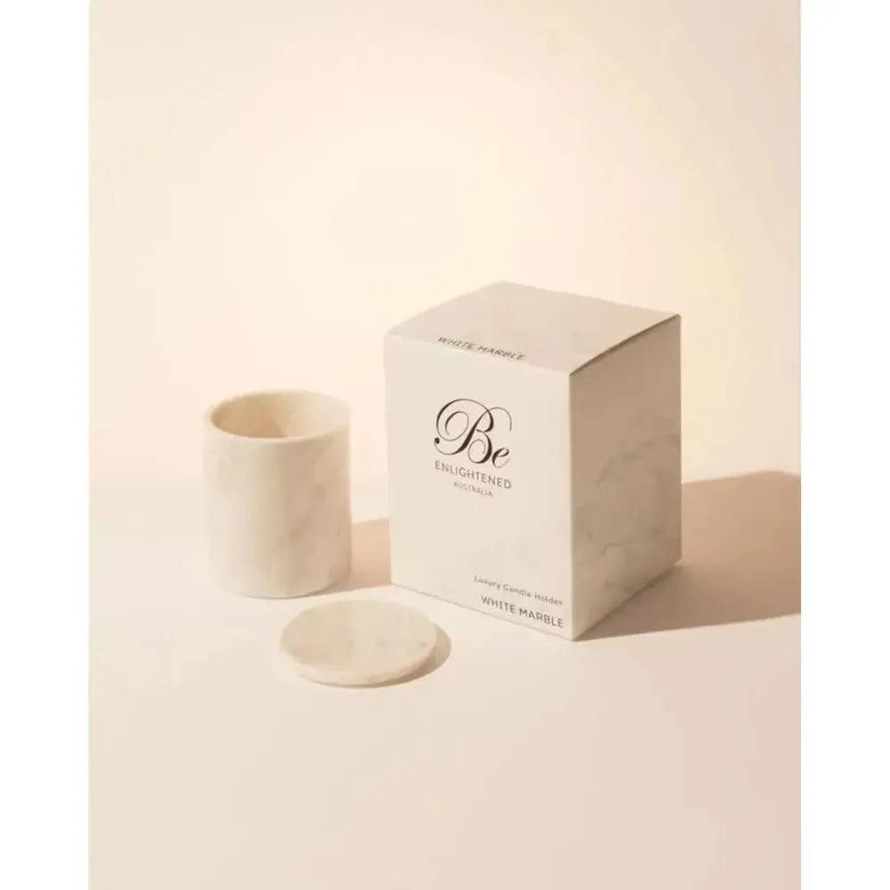 White Marble Luxury Candle Holder by Be Enlightened-Candles2go