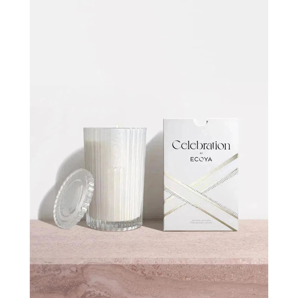 White Musk and Warm Vanilla Celebration Jar Candle 345g by Ecoya-Candles2go