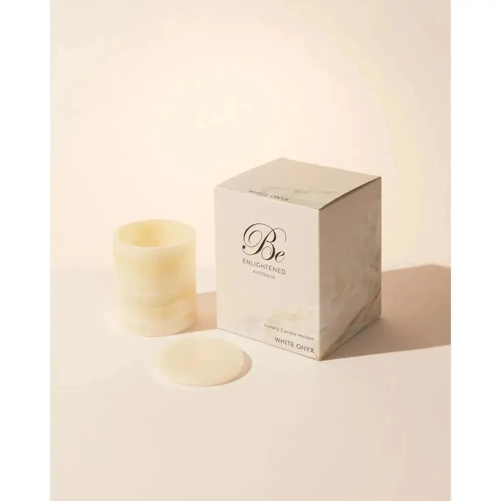 White Onyx Luxury Candle Holder by Be Enlightened-Candles2go