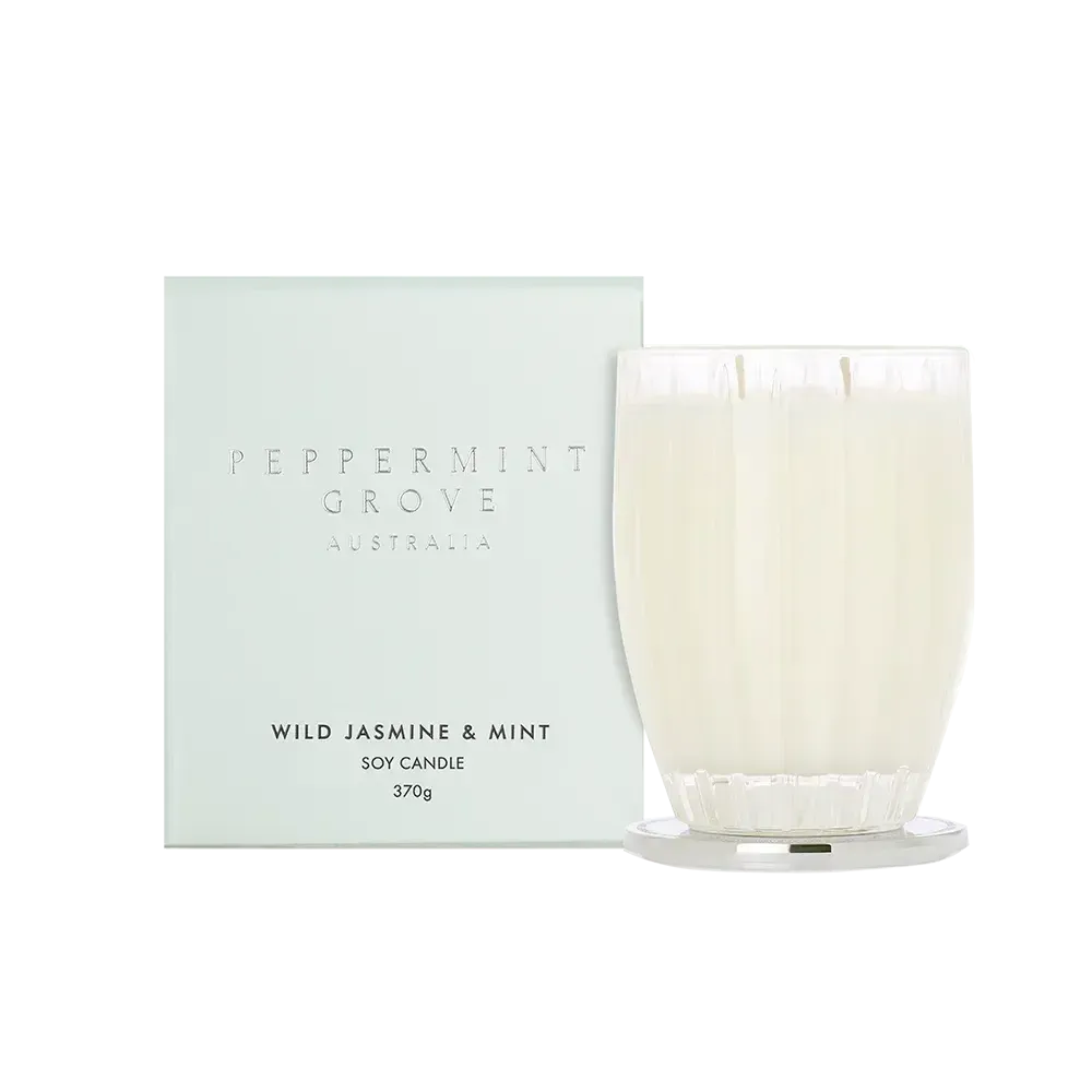Wild Jasmine and Mint Candle 370g by Peppermint Grove-Candles2go