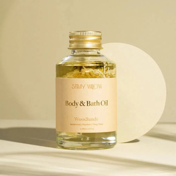 Woodlands Body and Bath Oil 100ml by Stray Willow-Candles2go